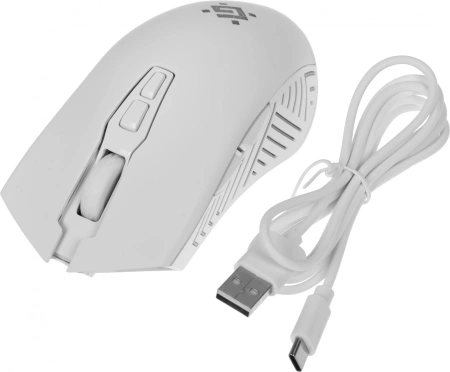 Мышь Defender Pandora GM-502 белый оптическая 3200dpi silent беспров. USB 6but (52502)