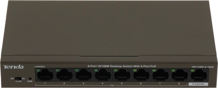 Коммутатор Tenda TEF1109P-8-102W (L2) 9x100Мбит/с 8PoE 92W неуправляемый