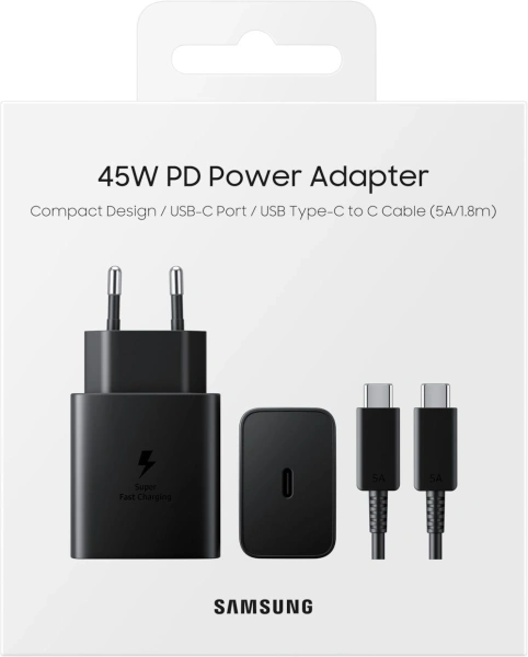 Сетевое зар./устр. Samsung EP-T4510 45W 3A (PD) USB Type-C для Samsung черный (EP-T4510XBEGEB)