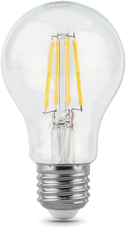 Лампа филам. Gauss Filament A60 6Вт цок.:E27 груша 220B св.свеч.бел.нейт. (упак.:10шт) (102802206)