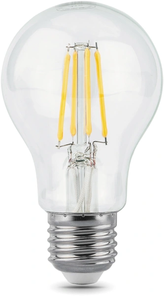 Лампа филам. Gauss Filament A60 6Вт цок.:E27 груша 220B св.свеч.бел.нейт. (упак.:10шт) (102802206)