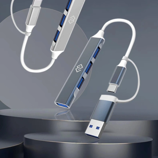 Разветвитель USB-C Digma DHUB-4USB-AC-3.0 4порт. черный