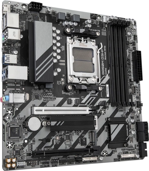 Материнская плата Gigabyte B850M D3HP SocketAM5 AMD B850 4xDDR5 mATX AC`97 8ch(7.1) GbLAN RAID+HDMI+DP