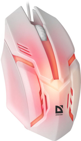 Мышь Defender Cyber MB-560L белый оптическая 1600dpi USB для ноутбука 2but (52561)