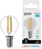 Лампа филам. Gauss Filament 8Вт цок.:E14 шар св.свеч.бел.нейт. (упак.:10шт) (52128)
