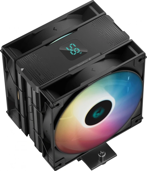 Устройство охлаждения(кулер) Deepcool AG400 Digital Plus ARGB Soc-AM5/AM4/1200/1700/1851 черный 4-pin 31.6dB Al+Cu LCD 220W 773gr Ret (R-AG400-BKADMP-G-1)