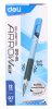 Ручка шариков. Deli Arrow EQ10-BL синий мет./синий d=0.7мм син. черн. резин. манжета