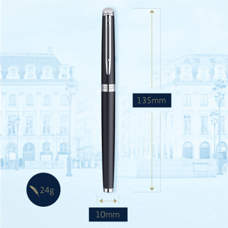 Ручка перьев. Waterman Hemisphere (CWS0920810) Matte Black CT F сталь нержавеющая подар.кор.