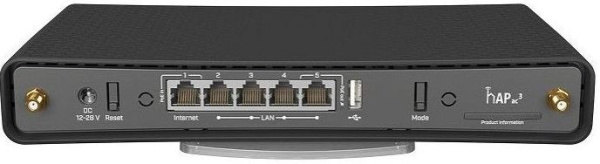 Роутер беспроводной MikroTik hAP ac3 (RBD53IG-5HACD2HND) AC1200 10/100/1000BASE-TX черный