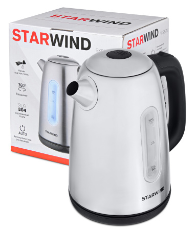Чайник электрический Starwind SKS3210 1.7л. 2200Вт серебристый (корпус: металл)