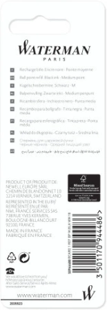 Стержень шариковый Waterman Standard Maxima (CWS0944480) M 1мм черные чернила блистер
