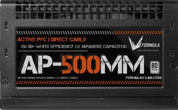 Блок питания Formula ATX 500W AP-500ММ 80 PLUS WHITE (20+4pin) APFC 120mm fan 6xSATA RTL