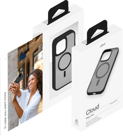 Чехол (клип-кейс) uBear для Apple iPhone 16 Pro Cloud with MagSafe черный (CS430BL63PMT-I24M)