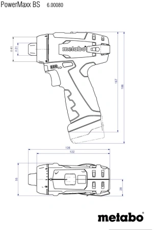 Дрель-шуруповерт Metabo PowerMaxx BS Basic аккум. патрон:быстрозажимной (кейс в комплекте) (600080500)
