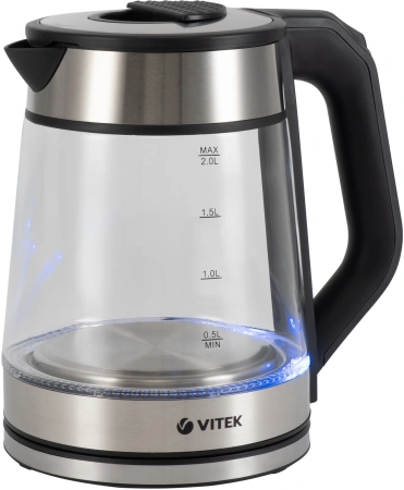Чайник электрический Vitek VT-1176 2л. 2200Вт разноцветный корпус: стекло