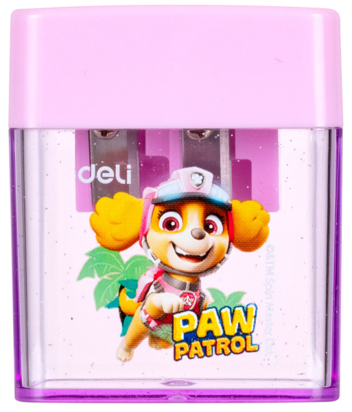 Точилка для карандашей ручная Deli EH551 Paw Patrol 2 отверстия пластик ассорти дисплей
