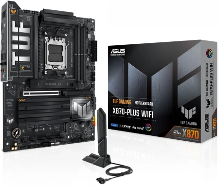 Материнская плата Asus TUF GAMING X870-PLUS WIFI SocketAM5 AMD X870 4xDDR5 ATX AC`97 8ch(7.1) 2.5Gg RAID+HDMI