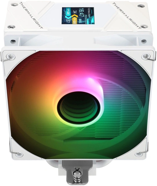 Устройство охлаждения(кулер) Thermalright Assassin Spirit 120 Vision ARGB Soc-AM5/AM4/1200/1700/1851 белый 4-pin 25.6dB Al+Cu LCD Ret (AS120-VISION-WH-ARGB)