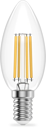 Лампа филам. Gauss Filament 8Вт цок.:E14 свеча 220B св.свеч.бел.нейт. (упак.:10шт) (32128)