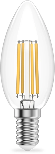 Лампа филам. Gauss Filament 10Вт цок.:E14 свеча 220B св.свеч.бел.теп. (упак.:10шт) (32110)