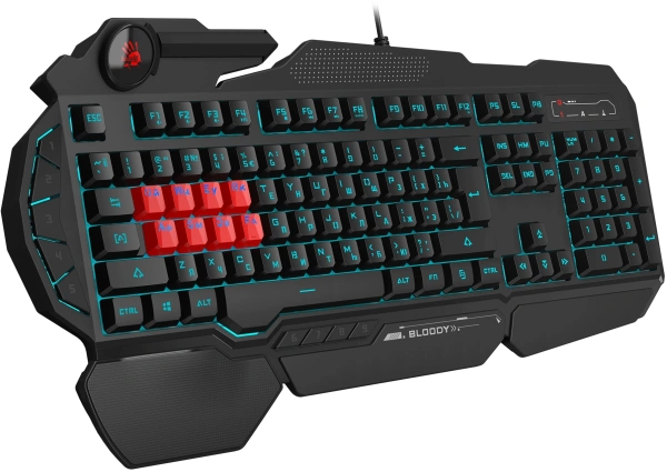 Клавиатура A4Tech Bloody B318 черный USB Multimedia for gamer LED (подставка для запястий)