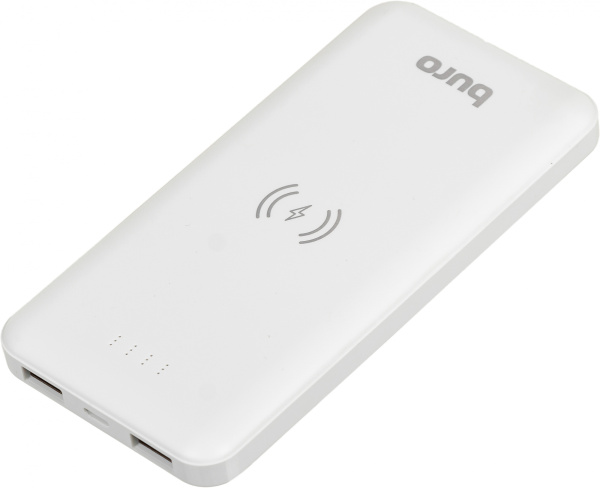 Мобильный аккумулятор Buro BPW10E 10000mAh 2A беспров.зар. белый (BPW10E10PWT)