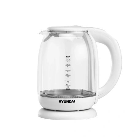 Чайник электрический Hyundai HYK-S3808 1.7л. 2200Вт белый (корпус: стекло)