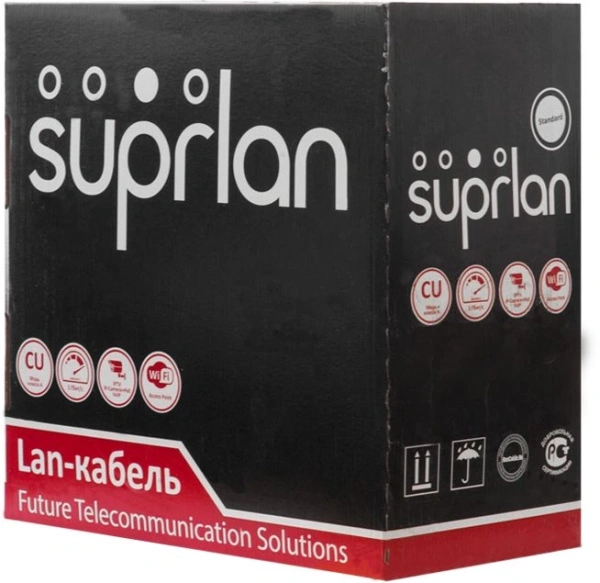 Кабель сетевой информационный Suprlan Median 01-0334-9 кат.5E UTP 4 пары 24AWG PVC внутренний 305м серый