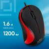 Мышь Оклик 115S черный/красный оптическая (1200dpi) USB для ноутбука (3but)