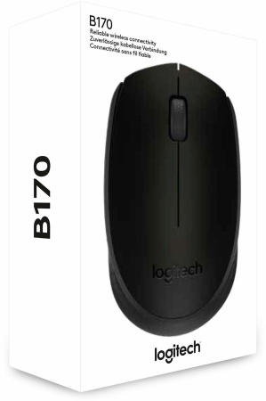Мышь Logitech B170 черный оптическая (1000dpi) беспроводная USB для ноутбука (2but)