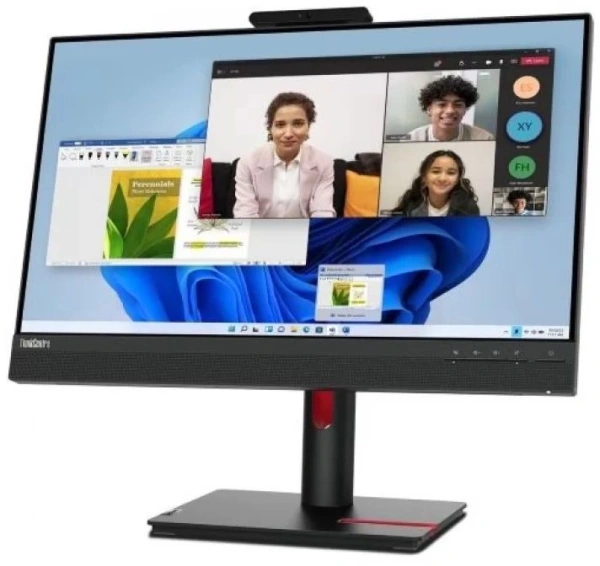 Монитор Lenovo 23.8" TIO24Gen5 IPS FHD чер 4ms DP USB M/M Cam HAS Piv 250cd