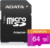 Флеш карта microSDXC 64Gb Class10 A-Data AUSDX64GUICL10-RA1 + adapter