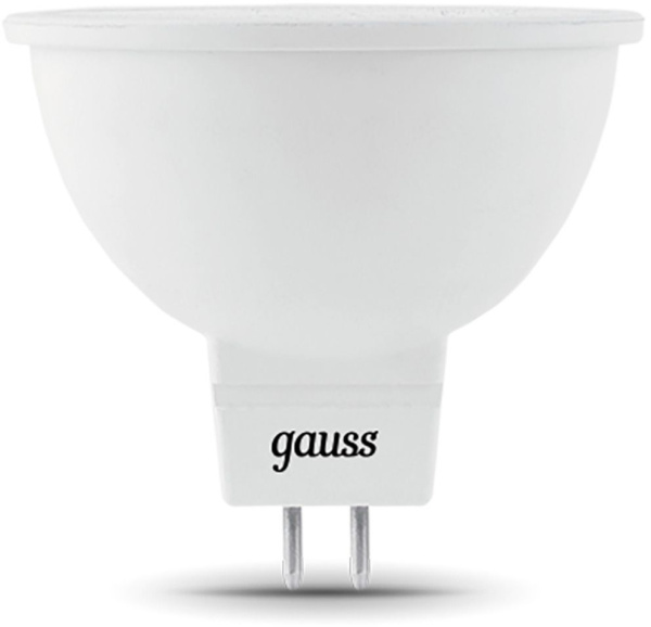 Лампа светодиодная Gauss 101505109 9Вт цок.:GU5.3 рефлек. 150B 3000K св.свеч.бел.теп. MR16 (упак.:1шт)