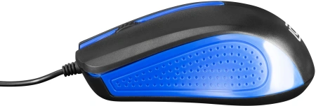 Мышь Оклик 225M черный/синий оптическая (1000dpi) USB (3but)