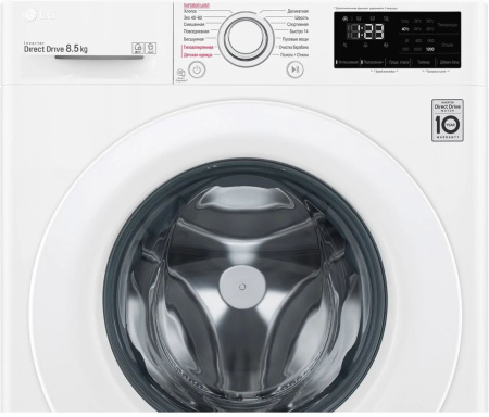 Стиральная машина LG F2V3GS3W класс: A загр.фронтальная макс.:8.5кг белый инвертер