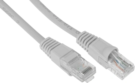 Патч-корд KingPrice KP-PC-c5e-2m-g 1Гбит/с UTP 4 пары cat.5E CCA molded 2м серый RJ-45 (m)-RJ-45 (m)