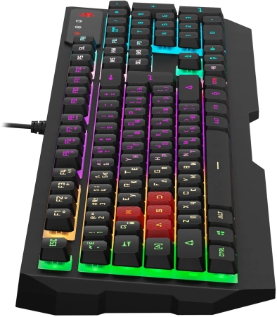 Клавиатура A4Tech Bloody B140N черный USB Multimedia for gamer LED (подставка для запястий) (B140N)