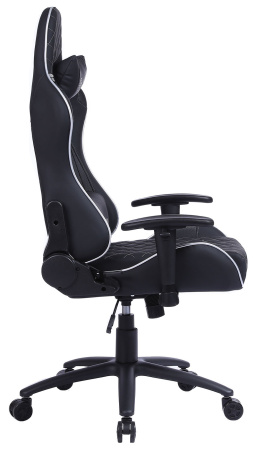 Кресло игровое Cactus CS-CHR-030BLS черный/серебристый эко.кожа с подголов. крестов. сталь