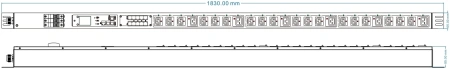 Блок распределения питания Powercom PDU-32AVMS24-18C3-6C9-3P верт.размещ. 18xC13 6xC19 с сетевым мониторингом 3x32A EN 60309 2м
