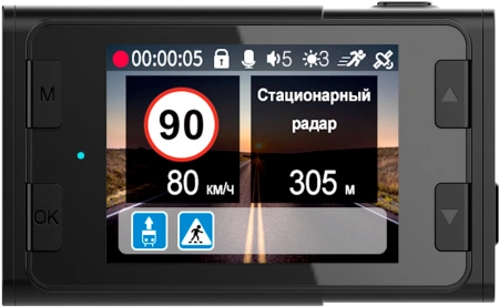 Видеорегистратор Playme Force pro черный 2560x1296 1296p 140гр. GPS MSTAR 8339