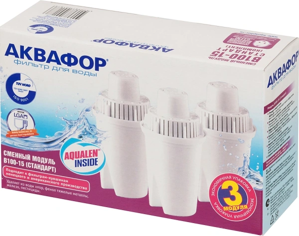 Комплект картриджей Аквафор B15 (В100-15) для кувшинов ресурс:170л (упак.:3шт)
