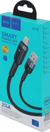 Кабель Hoco U117 IP(01481) USB (m)-Lightning (m) 1.2м черный