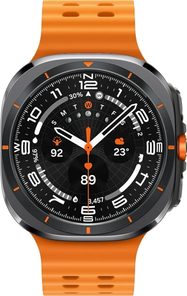 Смарт-часы Samsung Galaxy Watch Ultra LTE 47мм 1.5" AMOLED корп.черный рем.оранжевый (SM-L705FDAACAU)