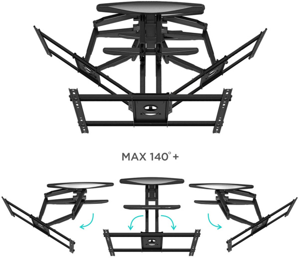 Кронштейн для телевизора Onkron M6L черный 40"-75" макс.45.5кг настенный поворот и наклон