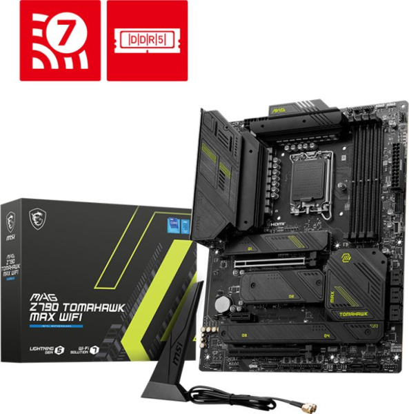 Материнская плата MSI MAG Z790 TOMAHAWK MAX WIFI Soc-1700 Intel Z790 4xDDR5 ATX AC`97 8ch(7.1) 2.5Gg