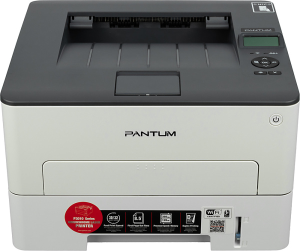 Принтер лазерный Pantum P3010DW A4 Duplex WiFi белый