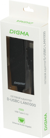 Сетевой адаптер Gigabit Ethernet Digma D-USBC-LAN1000 USB Type-C (упак.:1шт)
