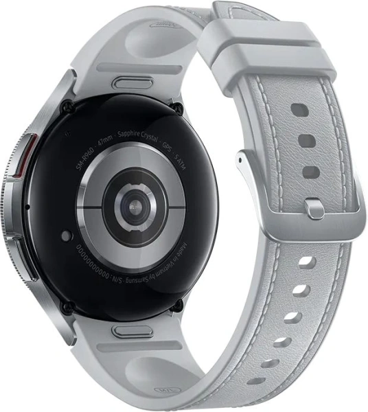 Смарт-часы Samsung Galaxy Watch 6 Classic 47мм 1.5" AMOLED корп.сереб. рем.серебристый (SM-R960NZSAC