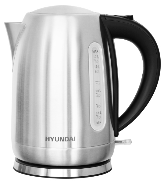 Чайник электрический Hyundai HYK-S2014 1.7л. 2000Вт серебристый/черный (корпус: нержавеющая сталь)