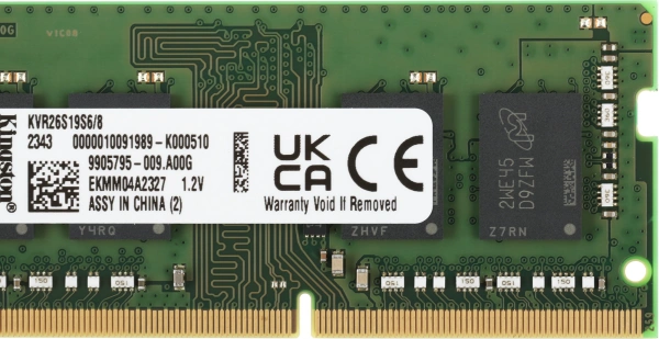 Память DDR4 8Gb 2666MHz Kingston KVR26S19S6/8 VALUERAM RTL PC4-21300 CL19 SO-DIMM 260-pin 1.2В single rank Ret